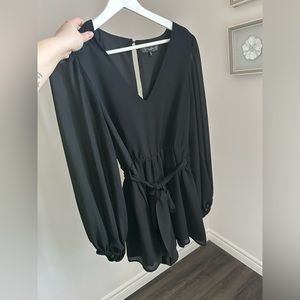 Dynamite Long Sleeve Belted Romper